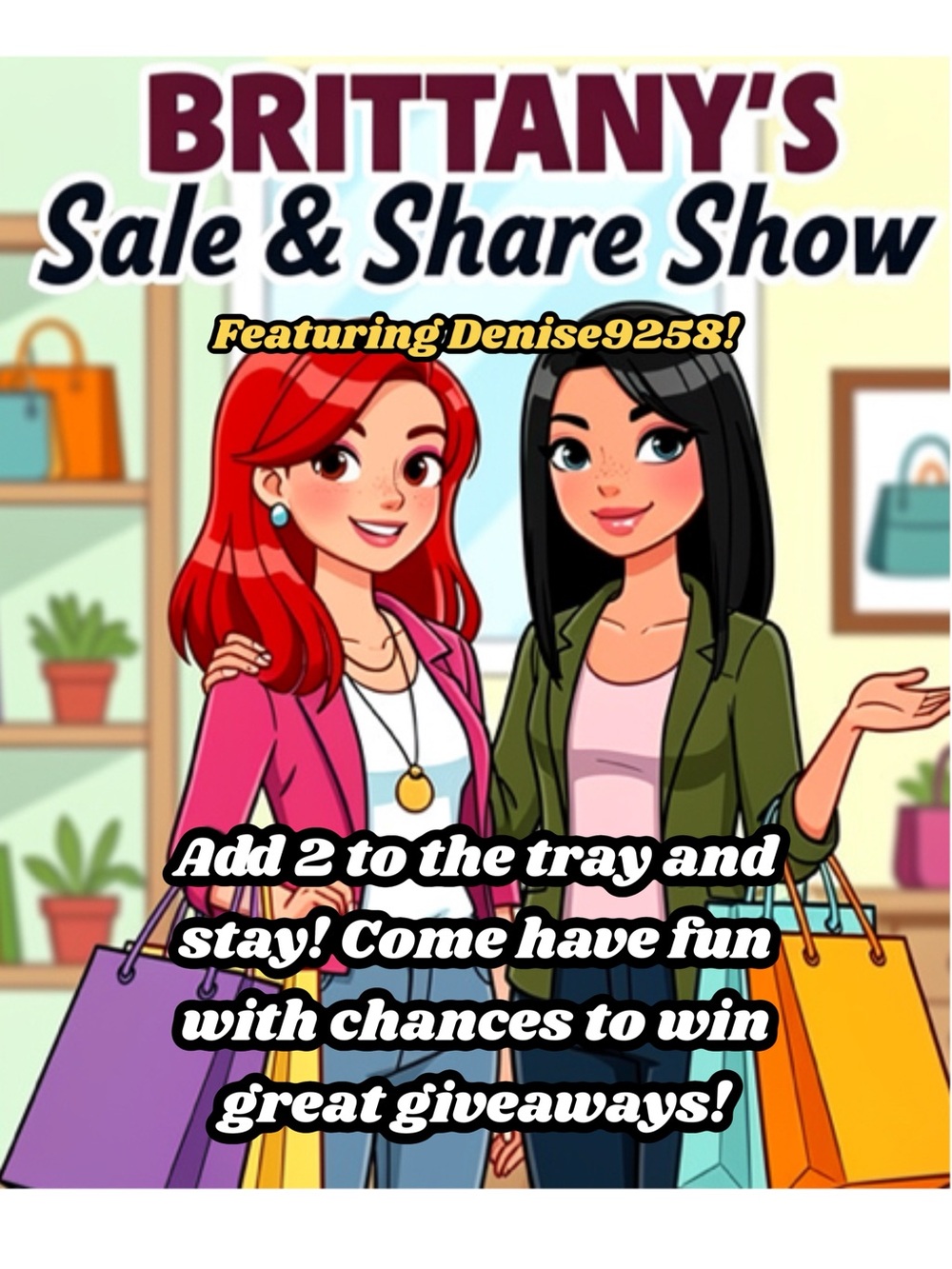 Tuesday Night Sale & Share Show! @ 9:30 PM
EST.